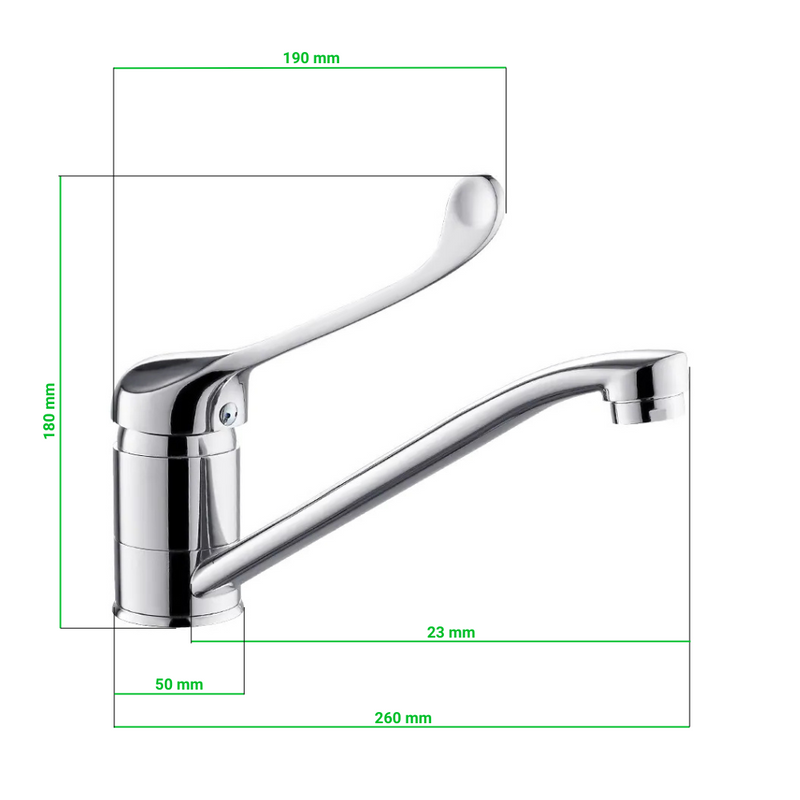 Bateria umywalkowa obrotowa lekarska medyczna łokciowa stojąca MEDYK chrom