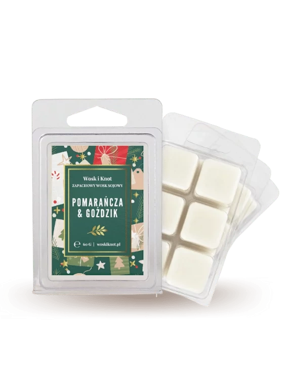 Wosk zapachowy sojowy do kominka POMARAŃCZA & GOŹDZIK