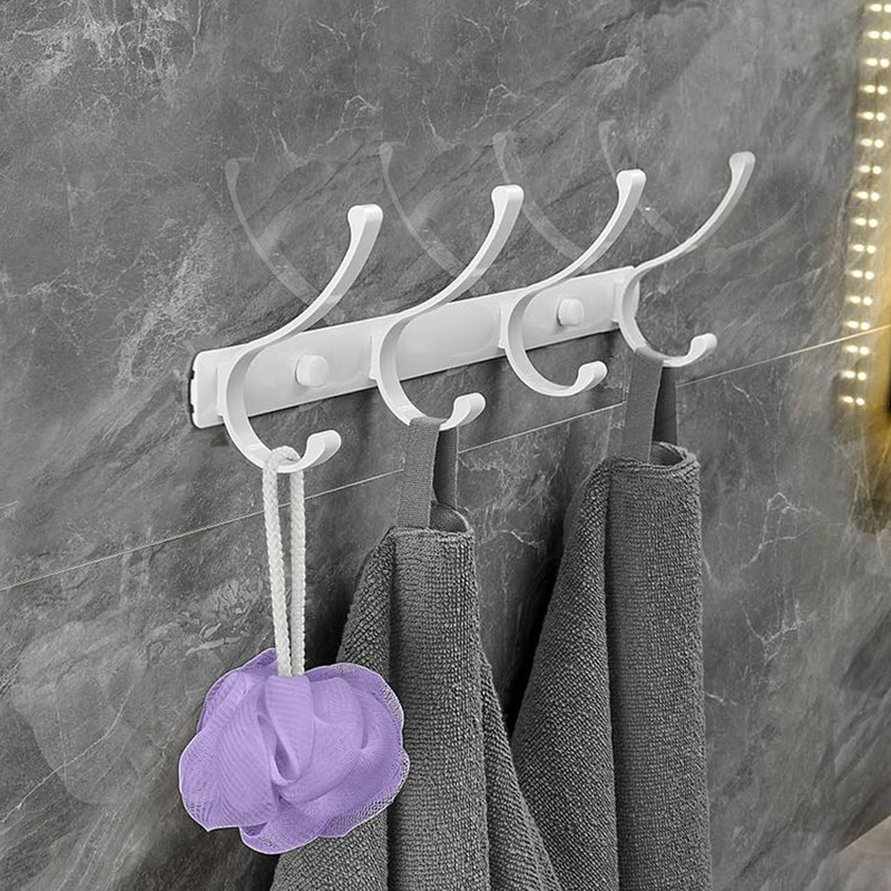 Wieszak łazienkowy FLOW biały 4-uchwytowy