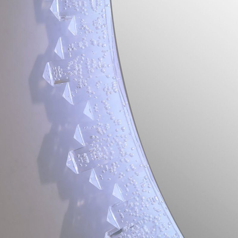 Lustro podświetlane LED 70 cm okrągłe H-2061 z ozdobną podświetlaną ramą RGB