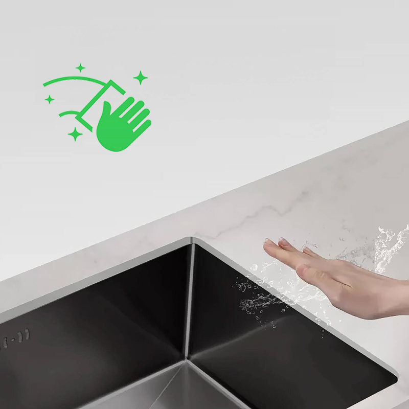 Zlewozmywak stalowy 54x44 grafitowy + syfon GRATIS podblatowy, podwieszany