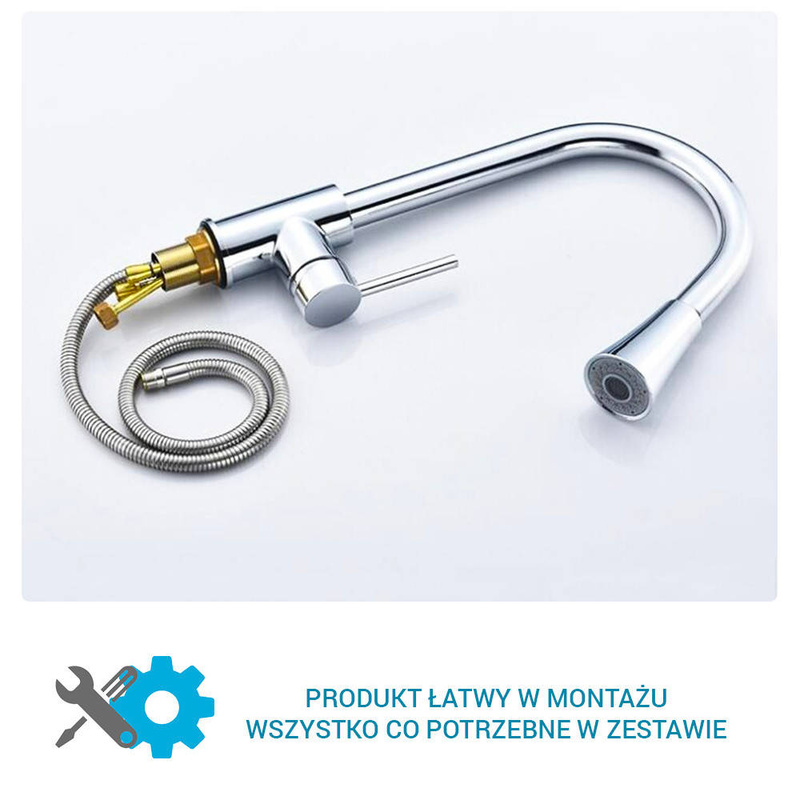 Bateria kuchenna z wyciąganą wylewką TUBO CHROM