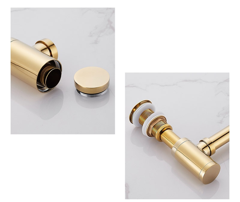 Syfon umywalkowy do umywalki złoty