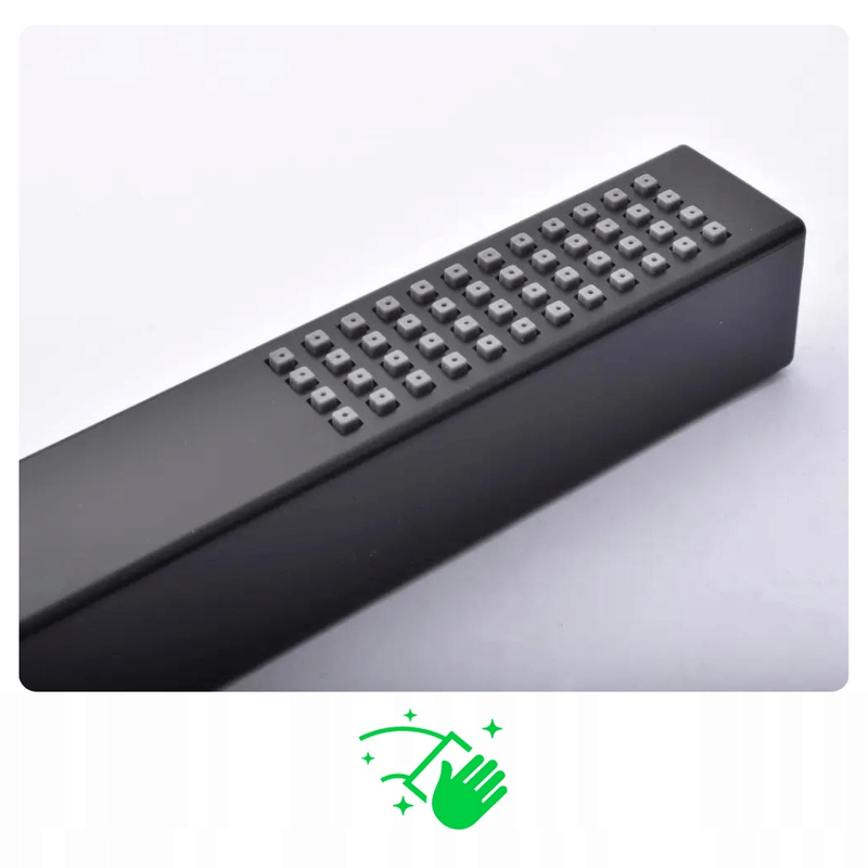 Słuchawka prysznicowa stalowa czarna kwadratowa CUBE