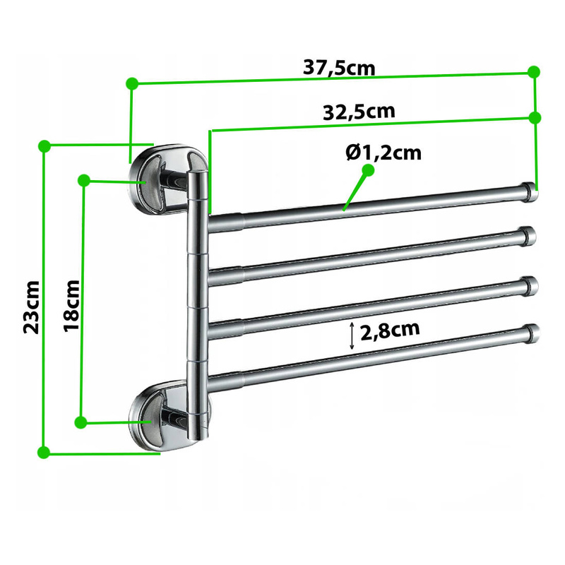 Wieszak łazienkowy chromowany na ręczniki z regulacją