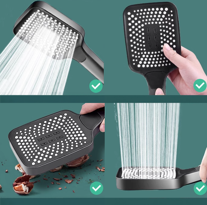 Słuchawka prysznicowa duża 3-funkcyjna MARS szara