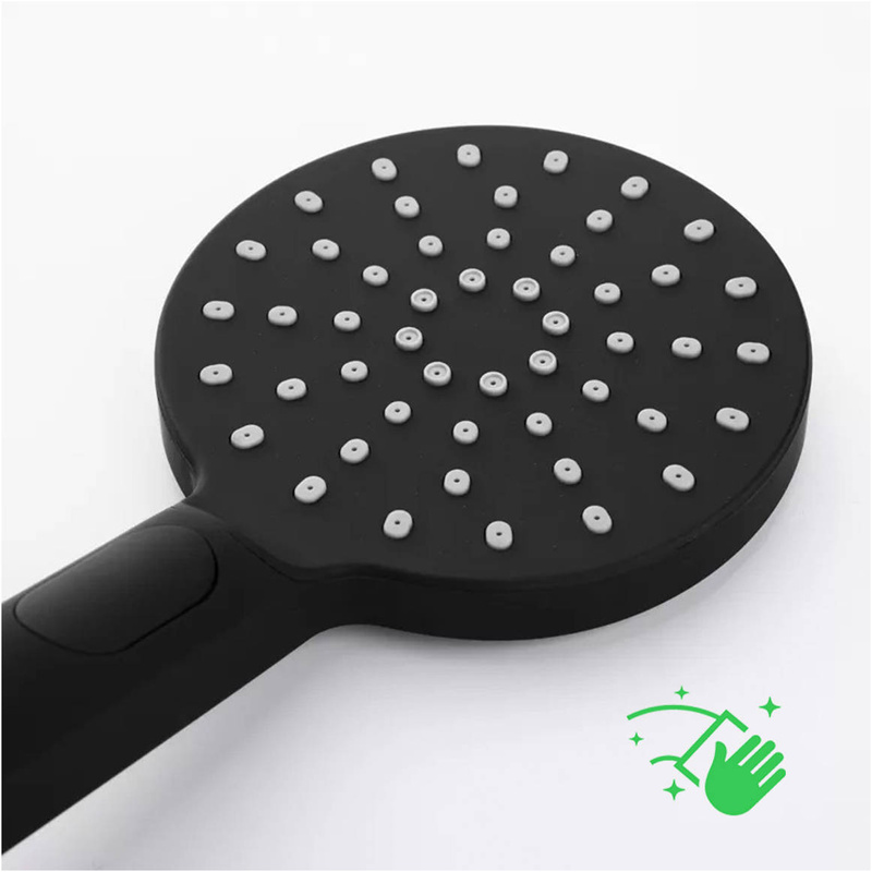 Zestaw prysznicowy deszczownica + słuchawka czarna DP-004B