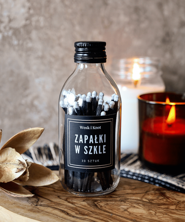 Czarne zapałki w szkle 30szt