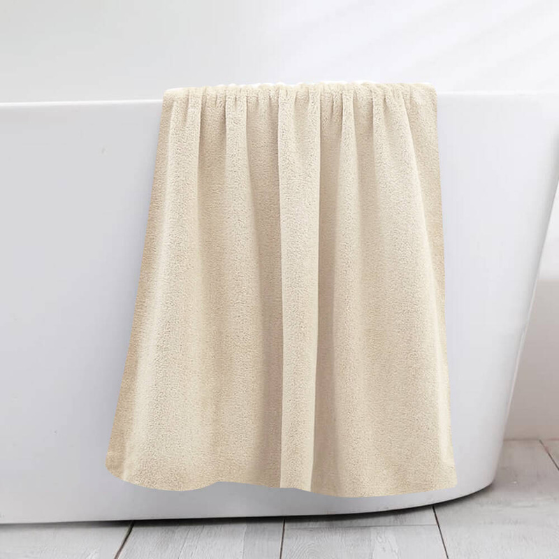 Ręcznik kąpielowy MIKRO kremowy z mikrofibry 50x100 szybkoschnący