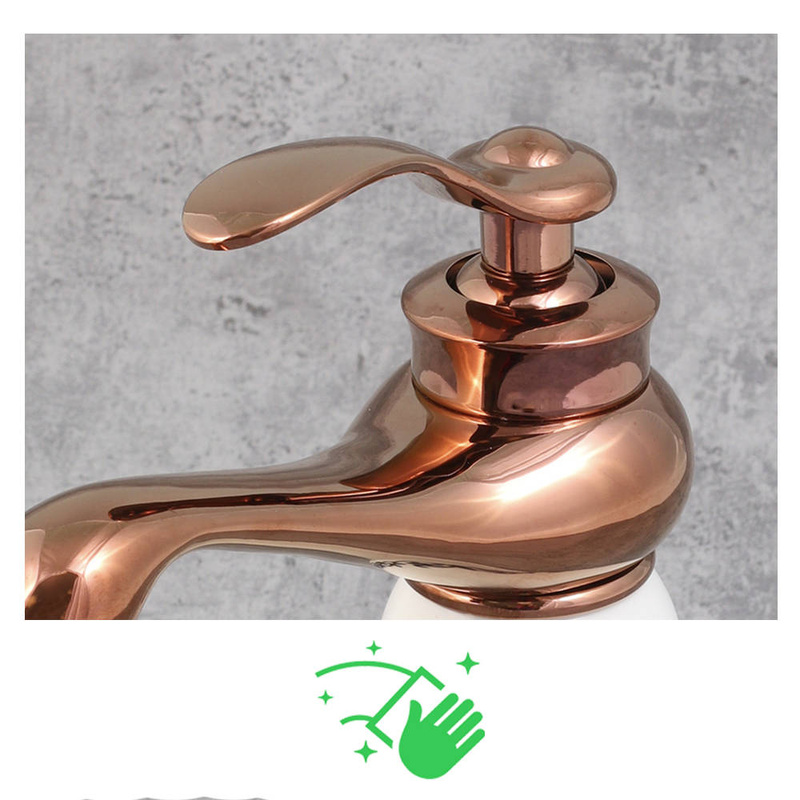 Bateria umywalkowa SONG ROSE GOLD biała