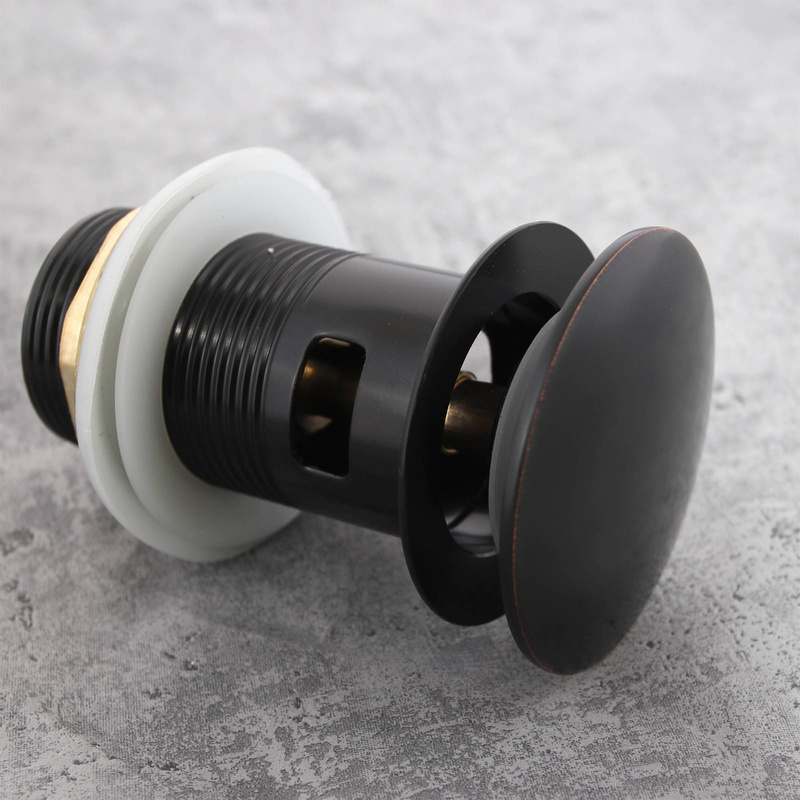 Korek do umywalki KLIK KLAK czarno-złoty z przelewem