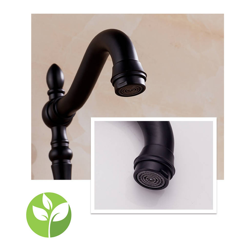 Czarna bateria wannowa 3-otworowa stojąca RETRO GLIT