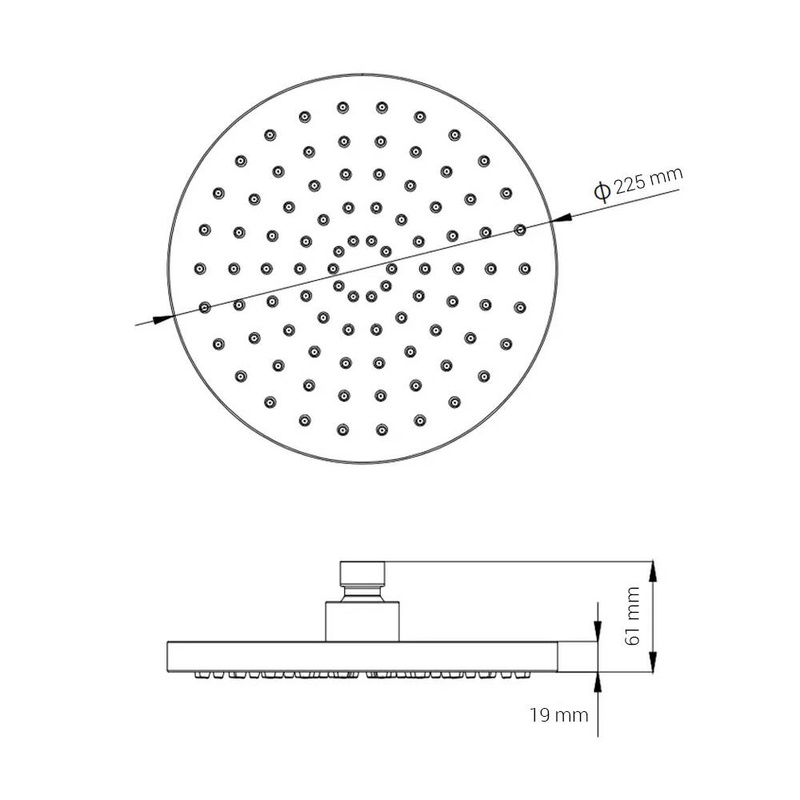 Deszczownica prysznicowa okrągła 22,5 cm