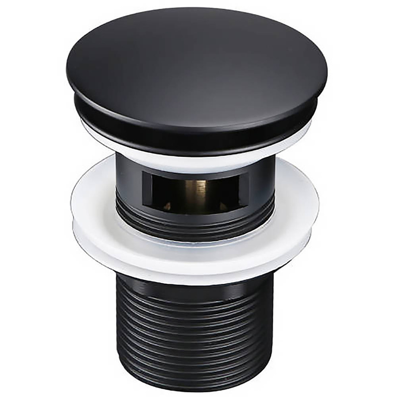 Syfon PVC+korek czarny z przelewem