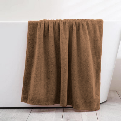 Ręcznik kąpielowy MIKRO jasny brązowy z mikrofibry 70x140 szybkoschnący