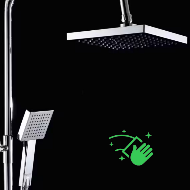 Zestaw deszczownica + słuchawka prysznicowa kwadratowa 20 cm obrotowa regulowana