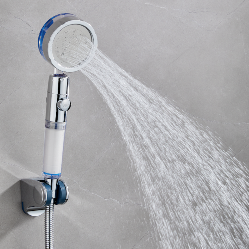 Słuchawka prysznicowa TURBO EKO z turbiną wentylatorem niebieska