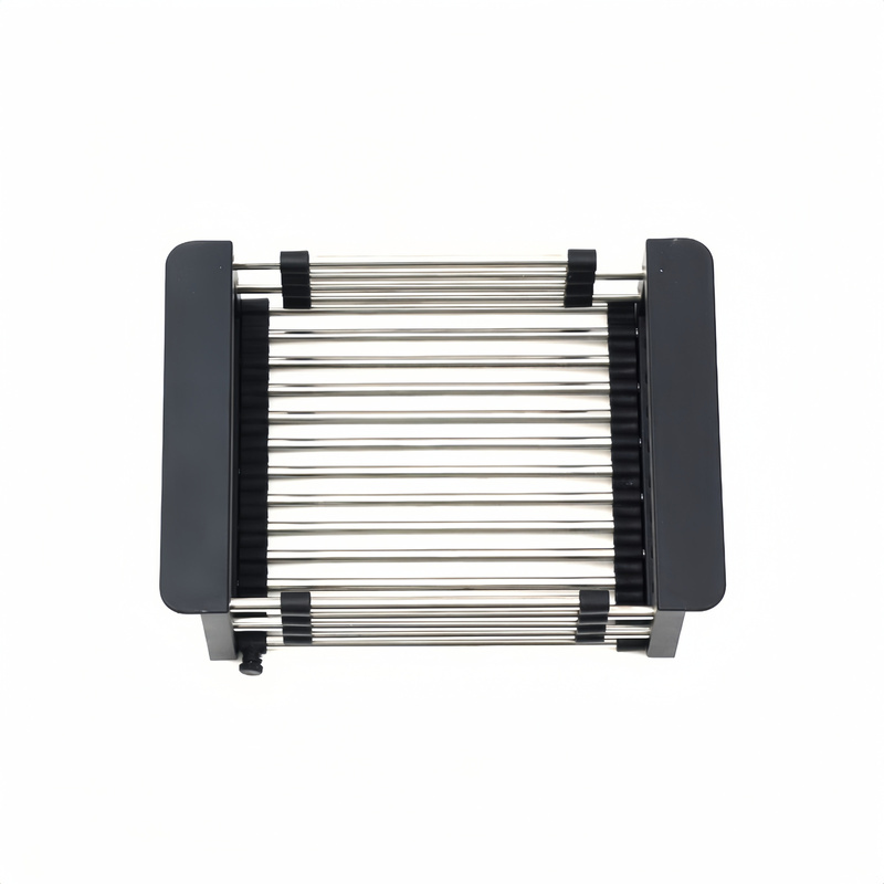 Koszyk teleskopowy do zlewozmywaka wkładka ociekowa na naczynia uniwersalny czarny