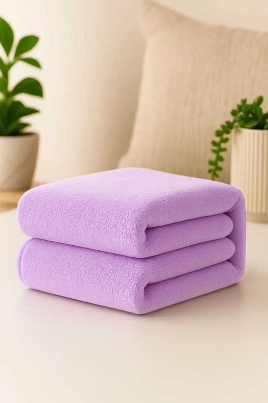Ręcznik kąpielowy MIKRO fioletowy z mikrofibry 50x100 szybkoschnący