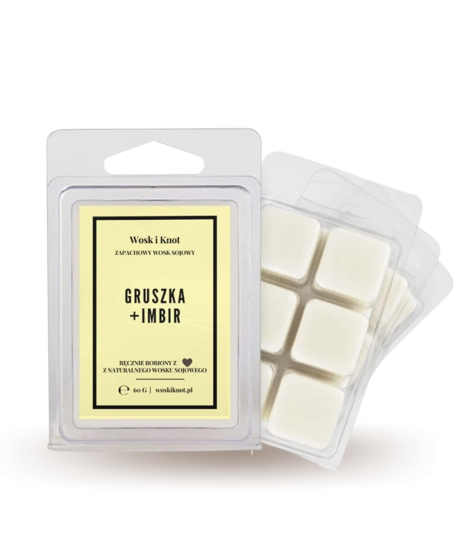 Wosk zapachowy sojowy do kominka GRUSZKA + IMBIR