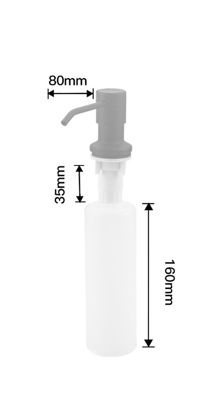 Dozownik do zlewozmywaka na płyn do mycia naczyń mydło 300 ml chrom napełniany od góry
