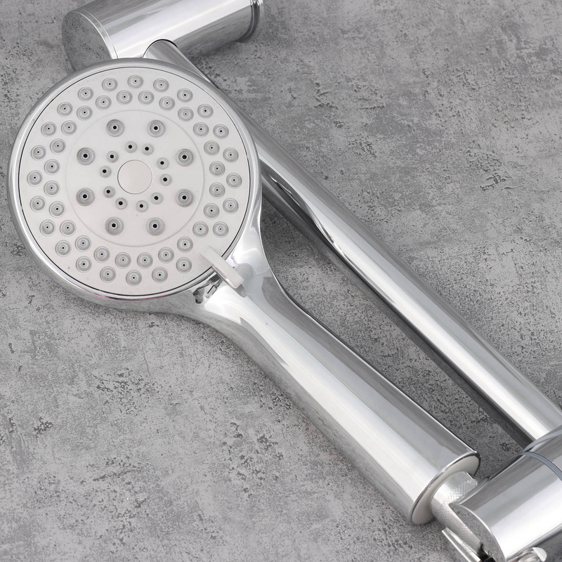 Drążek prysznicowy + zestaw natryskowy 5F szary