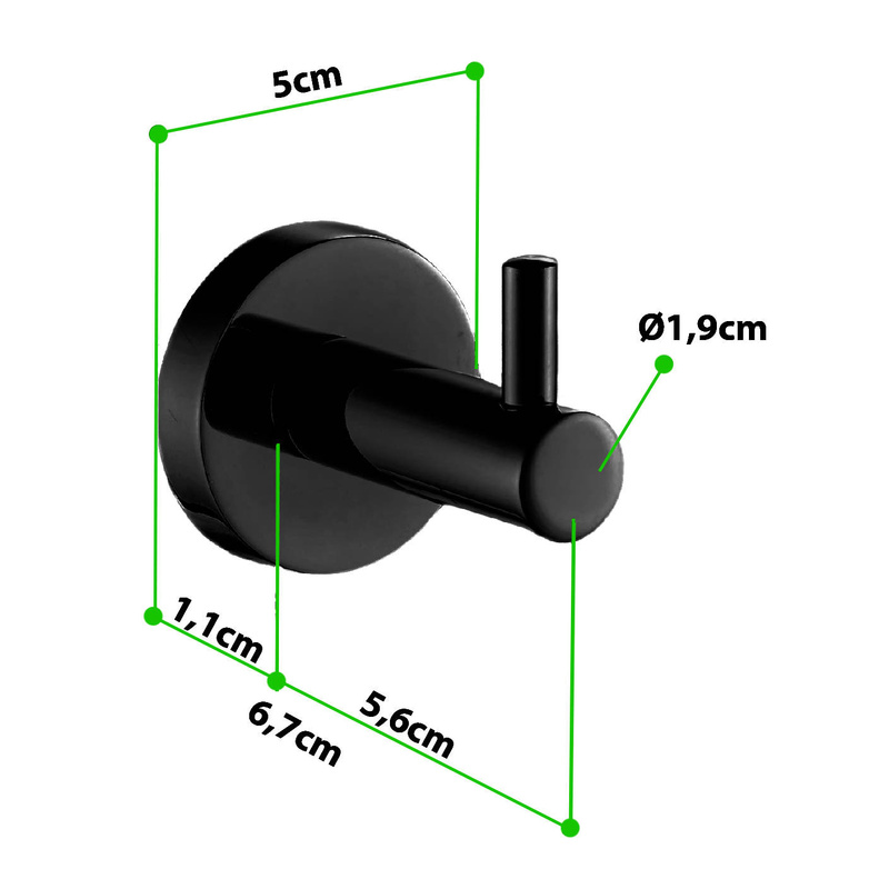 Wieszak uchwyt na ręcznik czarny FORB