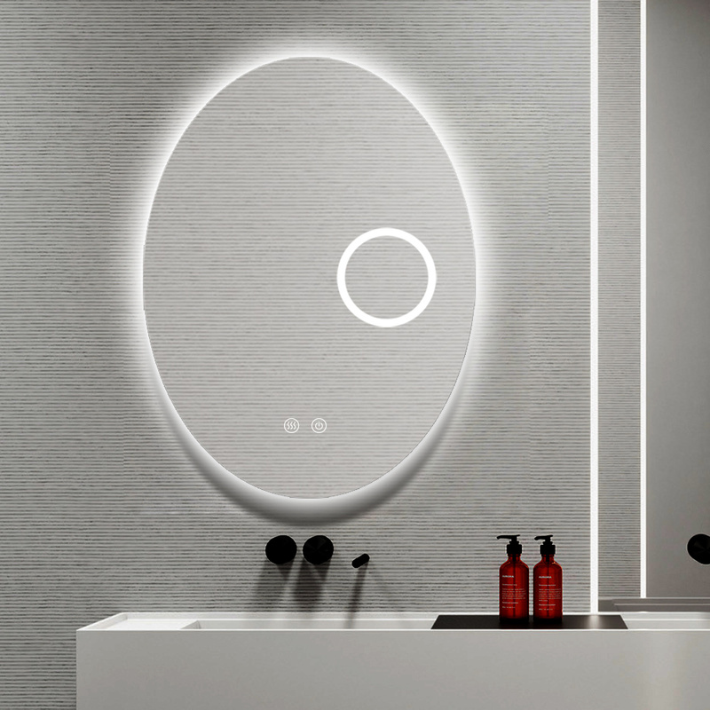 Lustro podświetlane LED 60x80 cm owalne H-3004 powiększające