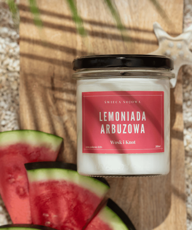 Świeca sojowa zapachowa LEMONIADA ARBUZOWA 300ml
