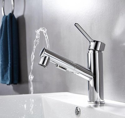 Bateria umywalkowa z wyciągną wylewką FRIGO