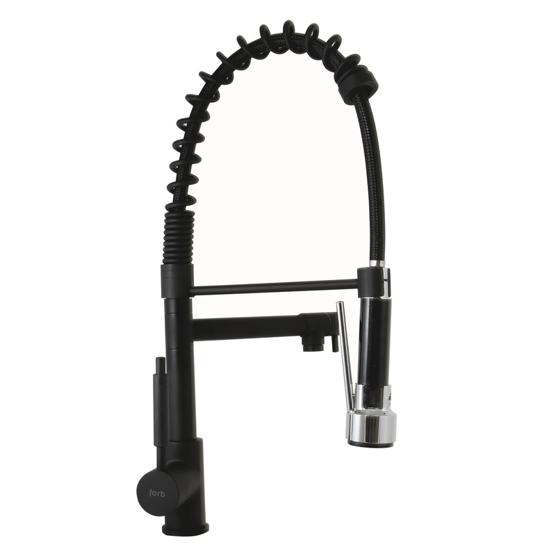 Bateria kuchenna wyciągana wylewka czarna matowa DUAL BLACK-CHROM