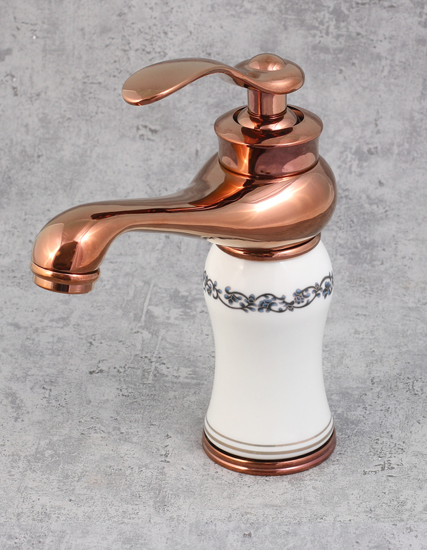 Bateria umywalkowa SONG ROSE GOLD biała