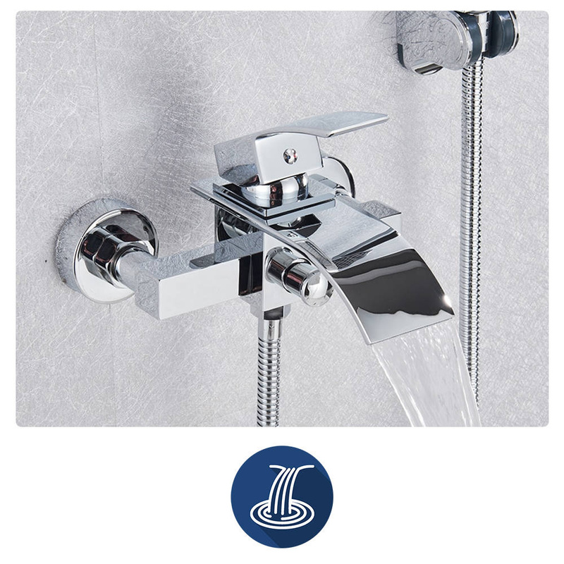 Bateria wannowa ścienna z szeroką wylewką wodospad IDEAL