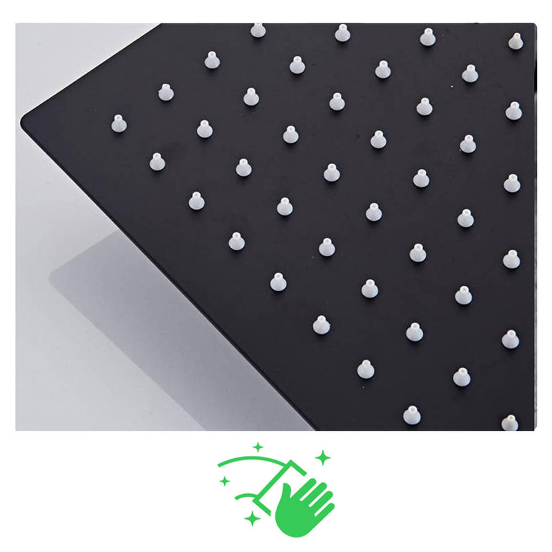 Deszczownica prysznicowa czarna kwadratowa 20cm