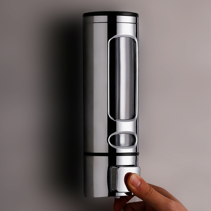 Dozownik podajnik ścienny podwójny na mydło płyny VIP CHROM