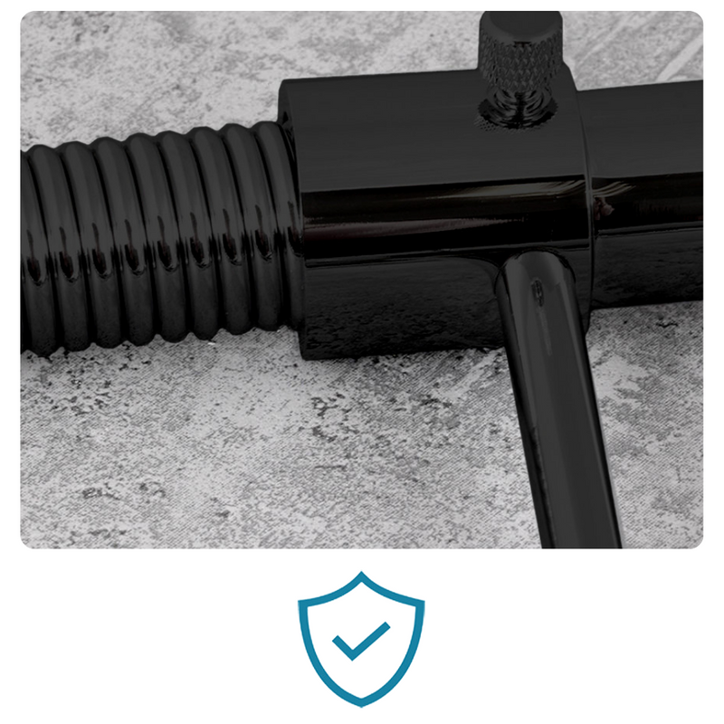 Bateria kuchenna z wyciąganą wylewką czarna z połyskiem KING