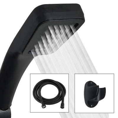 Zestaw prysznicowy czarny EKO słuchawka + wąż + uchwyt