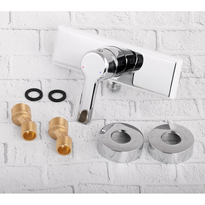 Bateria natryskowa prysznicowa biała chrom