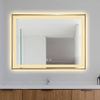 Lustro podświetlane LED 80x60 cm prostokątne w złotej ramie J127