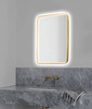 Lustro podświetlane LED 60x80 cm prostokątne w złotej ramie 1068RG