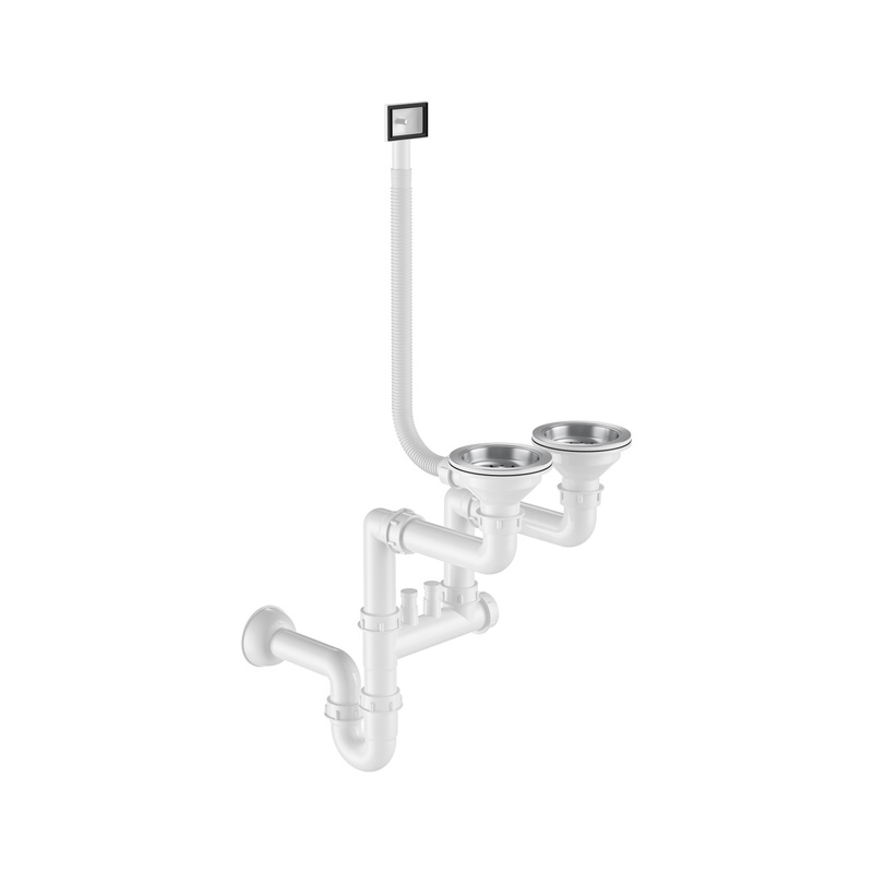 Zlewozmywak stalowy dwukomorowy 78x45 inox + syfon GRATIS