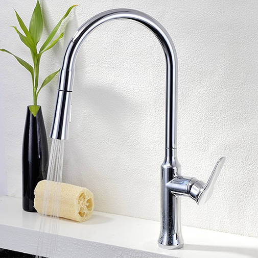 Bateria kuchenna z wyciąganą wylewką SIENA CHROM