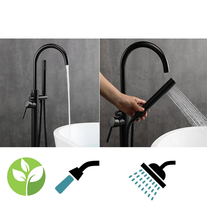 Bateria wannowa wolnostojąca czarna DOLCE VITA