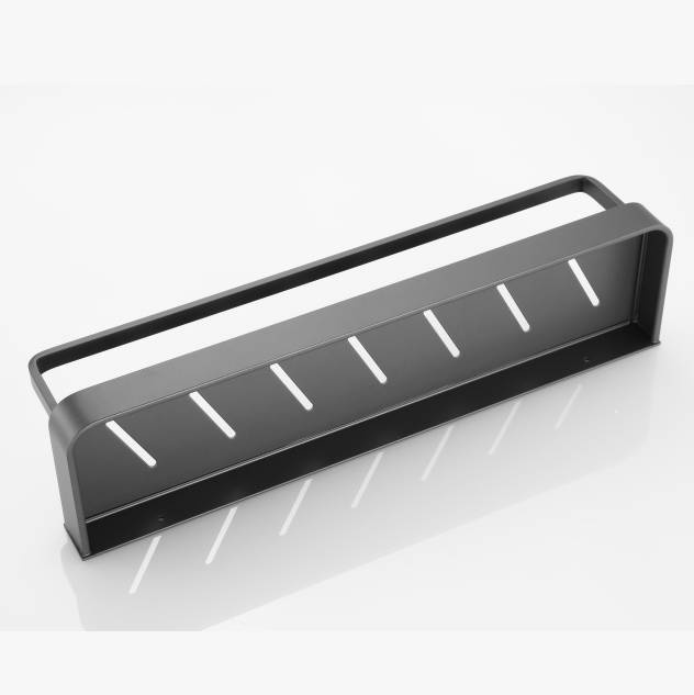 Półka łazienkowa wisząca szara LOFT 50cm z wieszakiem