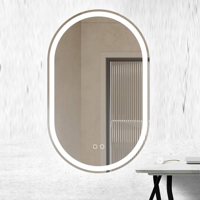 Lustro łazienkowe podświetlane LED 50x80 cm owalne J20