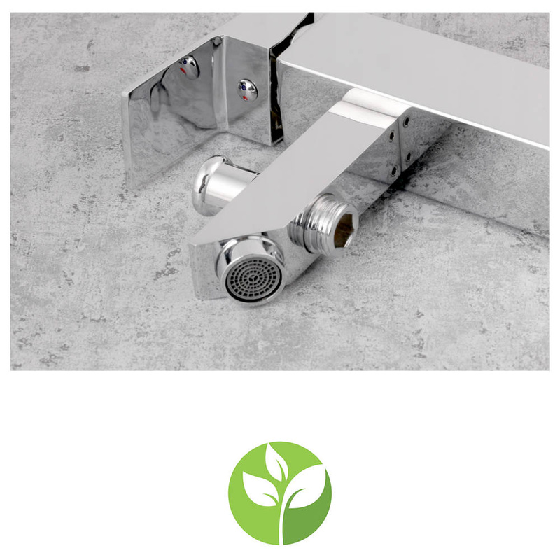 Bateria wannowa stojąca CARO + zestaw prysznicowy