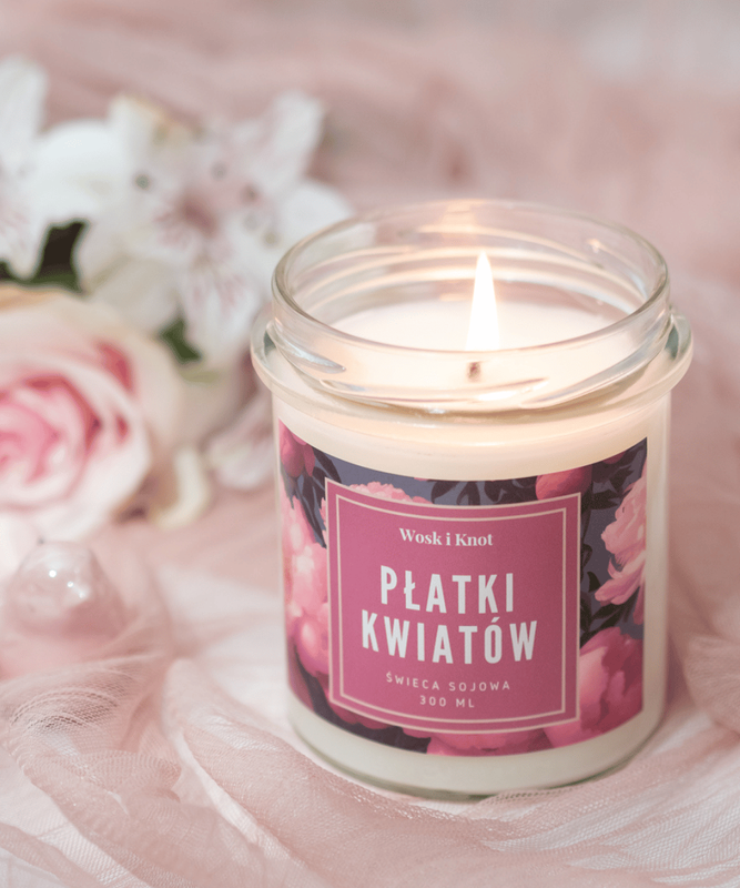 Świeca sojowa zapachowa PŁATKI KWIATÓW 300ml