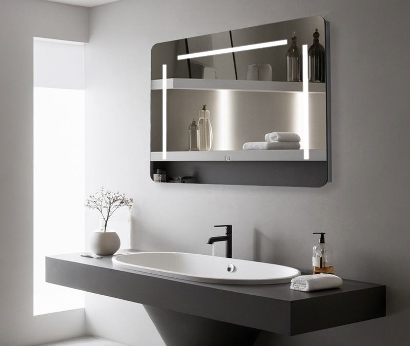 Lustro podświetlane LED prostokątne 70x50 cm H-1108