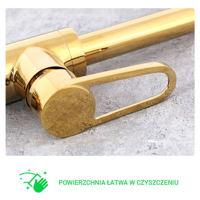 Bateria kuchenna złota z wyciąganą wylewką GAJA