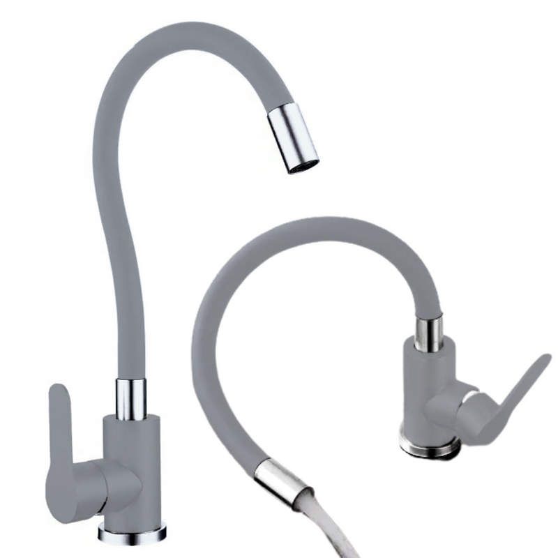 Bateria kuchenna wysoka flex elastyczna PEREA szara - chrom